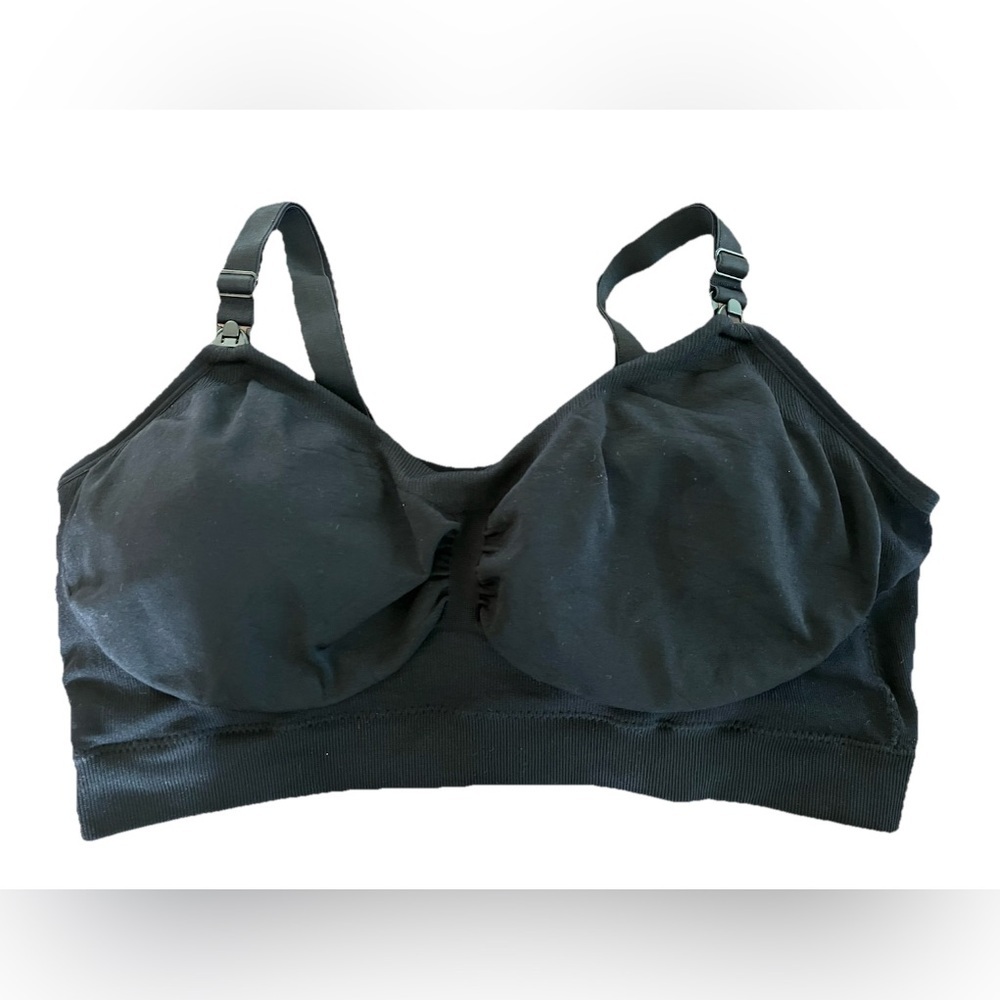Kindred By Kindred Bravely M Busty Bra Black Nursing Pumping Wireless Back close